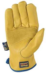 Wells Lamont 1168XL Work Gloves, Men's, L, 10 to 10-1/2 in L, Keystone Thumb, Slip-On Cuff, Cowhide Leather, Gold/Yellow