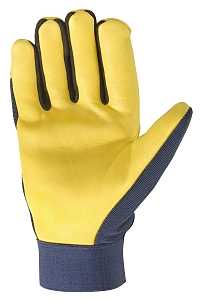 Wells Lamont 3207-L Work Gloves, Men's, L, Spandex Back, Blue/Gold/Yellow