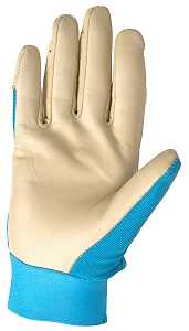 Wells Lamont 3204-M Work Gloves, Women's, M, Spandex Back, Blue/White