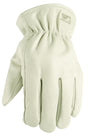 Wells Lamont 1171M Work Gloves, Men's, M, 8 to 8-1/2 in L, Keystone Thumb, Elastic Cuff, Cowhide Leather, White