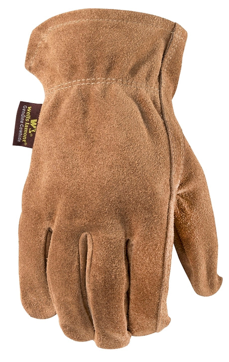 Wells Lamont 1012XL Work Gloves, Men's, XL, Keystone Thumb, Cowhide Leather, Brown/Tan