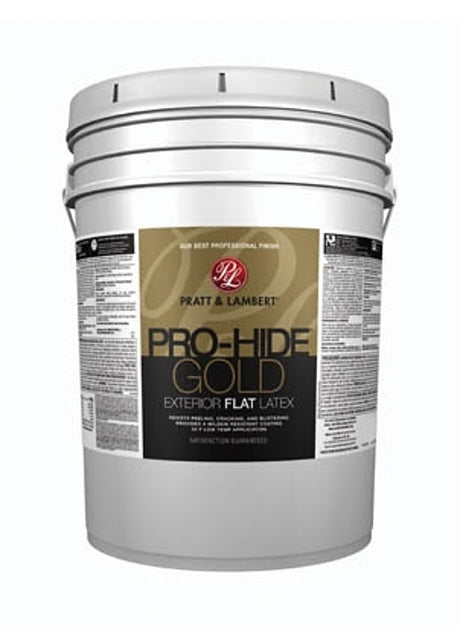 Pratt & Lambert Pro-Hide Gold Z8400 0000Z8493-20 Exterior Paint, Flat, Base 3, 5 gal