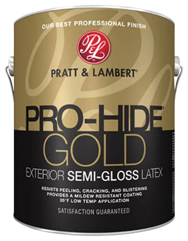 Pratt & Lambert Pro-Hide Gold Z8600 0000Z8692-16 Exterior Paint, Semi-Gloss, Base 2, 1 gal Pack of 4