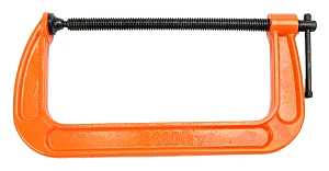 Pony 2680 Classic C-Clamp, 1000 lb Clamping, 8 in Max Opening Size, 4 in D Throat, Ductile Iron Body, Orange Body