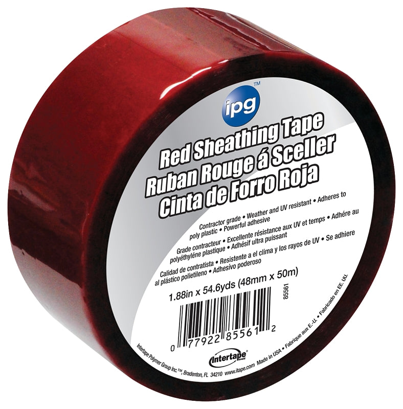 IPG 5561USR Sheathing Tape, 50 m L, 48 mm W, Polypropylene Backing, Red