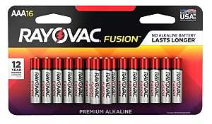 Rayovac FUSION 824-16LTFUSK Battery, AAA Battery, Alkaline