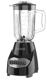 Black+Decker BL2010BG Countertop Blender, 40 oz Bowl, 550 W, 10-Speed, Plastic, Black, Glass Bowl