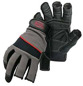 Boss 5201M Carpenter Gloves, M, Shortened Thumb, Wrist Strap Cuff, PVC