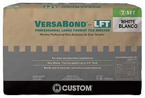 Custom VersaBond Series VBLFTMW50 Tile Mortar, White, Solid, 50 lb, Bag