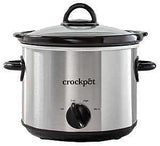 Crock-Pot 2135591 Slow Cooker, 3 qt Capacity, 110 VAC, 3200 W, Manual, Stainless Steel/Stoneware, Silver