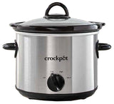Crock-Pot 2135591 Slow Cooker, 3 qt Capacity, 110 VAC, 3200 W, Manual, Stainless Steel/Stoneware, Silver