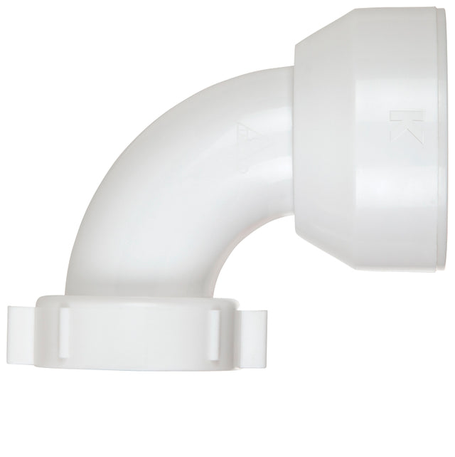 Insta-Plumb 30500QLK Trap Pipe Adapter, 1-1/2 in, 90 deg Angle, Plastic, SCH 40 Schedule