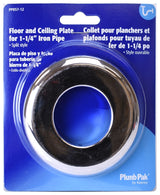 Plumb Pak PP857-12 Split Floor and Ceiling Plate, 3 in OD, For: 1-1/4 in Iron Pipes, Plastic, Chrome