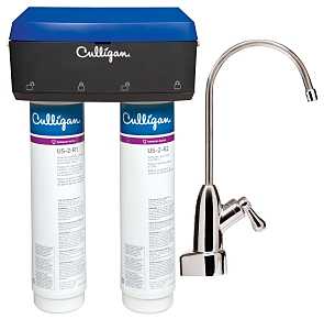 Culligan US-2 Drinking Water Filtration System, 0.5 gpm, Carbon Block Filtration, 2-Stage, White