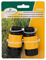 Landscapers Select GC520+GC540+GC522 Hose Connector Set, Male Thread and Female Thread, Plastic, Yellow and Black