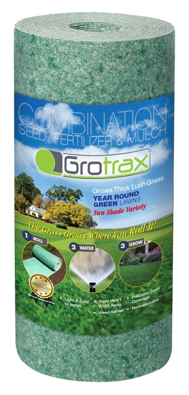 Grotrax 802 Quick Fix Grass Seed Roll, 50 sq-ft Coverage Area, Perennial, Dark Green Grass