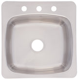 Franke FSL2020-3 Utility Sink, 20 ga, Rectangle Bowl, 3-Deck Hole, 20.2 in OAW, 20.6 in OAH, Stainless Steel, 1-Bowl