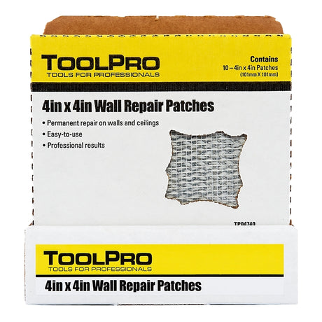 Toolpro TP04740 Drywall Repair Patch, 4 in H x 4 in W Dimensions, 10/PK