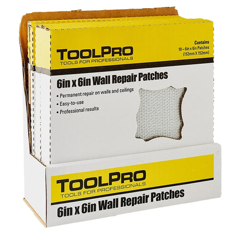 Toolpro TP04760 Drywall Repair Patch, 6 in H x 6 in W Dimensions, 10/PK