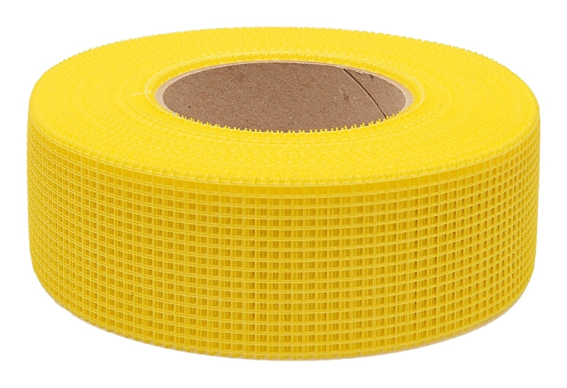 Toolpro TP03385 Mesh Tape, Self-Adhesive, 300 ft L, 1-7/8 in W, Fiberglass, Yellow