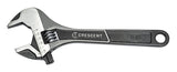 Crescent ATWJ28VS Adjustable Wrench, 8 in OAL, 1-1/8 in Jaw, Alloy Steel, Black Phosphate