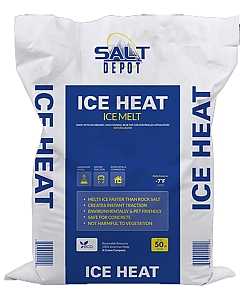 Salt Depot IH50 ICE HEAT Ice Melt, Crystalline, Blue, Slightly Aromatic, 50 lb, Bag