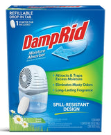 DampRid FG96FSSB Reusable Drop-In Tab Moisture Absorber Starter Kit, 15.8 oz Tablet, Solid, Fresh, Pack of 4