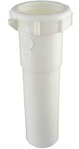 Plumb Pak PP55-2W Pipe Extension Tube, 1-1/2 in, 6 in L, Slip Joint, Polypropylene, White