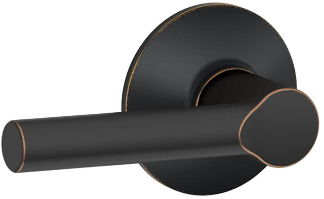 Schlage F Series F10VBRW716 Passage Lever, Mechanical Lock, Aged Bronze, Metal, Residential, 2 Grade, 7/8 in Housing Dia