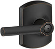 Schlage F Series F40V BRW 716 Privacy Lever, Mechanical Lock, Aged Bronze, Residential, 2 Grade