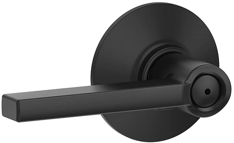 Schlage F Series F40VLAT622 Privacy Lever, Mechanical Lock, Matte Black, Metal, Residential, 2 Grade, 7/8 in Housing Dia