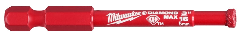 Milwaukee Diamond Plus 49-56-0503 Hole Saw, 3/16 in Dia, 1 in D Cutting, 5/8-18 Arbor, Diamond Grit Cutting Edge