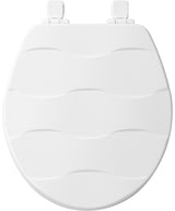 Mayfair 33SLOW 000 Toilet Seat, Round, Wood, White, Easy Clean and Change Hinge