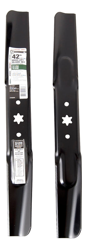 Arnold 490-110-M108 High-Lift Blade Set, 42 in L, For: Bolens, Huskee, MTD, Troy-Bilt, Yard Machines, Yard-Man Tractors