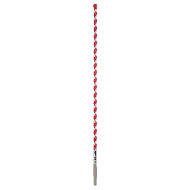 Milwaukee 48-20-9012 Drill Bit, 1/4 in Dia, 12 in OAL, Wide Flute, 1/4 in Dia Shank, 3-Flat Shank