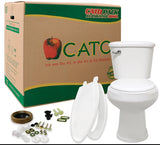 Cato J6052011120 Toilet, Elongated Bowl, 1.28 gpf Flush, 16-1/2 in H Rim, White