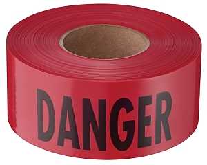 Empire 711004 Barricade Tape, 1000 ft L, 3 in W, Black/Red, Plastic