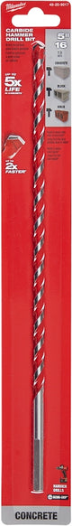 Milwaukee 48-20-9017 Drill Bit, 5/16 in Dia, 12 in OAL, Wide Flute, 5/16 in Dia Shank, 3-Flat Shank