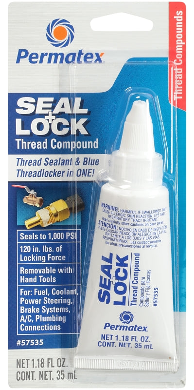 Permatex 57535 Seal and Lock Thread Compound, 1.18 fl-oz, Liquid, Dark Violet