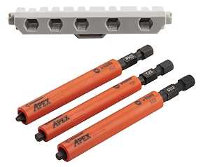 Crescent APEX u-GUARD CAUGB3BR-3 Power Impact Bit Set, 3-Piece, Steel, Black Oxide, Pack of 4