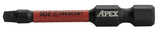 Crescent APEX Vortex CAVB2SQ2-2 Impact Power Bit, #2 Drive, Square Drive, 1/4 in Shank, Hex Shank, 2 in L, Steel, Pack of 4