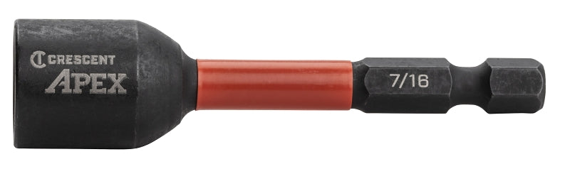 Crescent APEX Vortex CAVN2DHX28 Magnetic Nutsetter, 7/16 in Drive, 2.56 in L, Hex Shank, Pack of 4