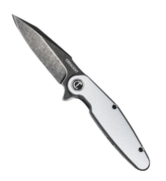 Crescent CPK350A Pocket Knife, 3-1/2 in L Blade, 1 in W Blade, Steel Blade, Straight, Ergonomic Handle, Silver Handle