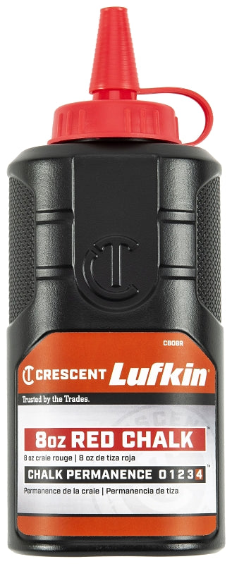 Crescent Lufkin CB08R Chalk Refill, Red, 8 oz Bottle, Pack of 4