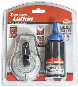 Crescent Lufkin CLA100AB Chalk Reel, 3 oz Chalk Capacity, 100 ft L Line, Gear Rewind, 1:1 Gear Ratio