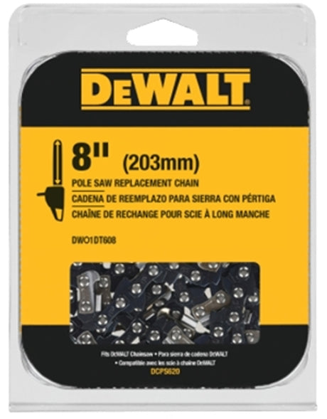 DEWALT DWO1DT608 Pole Saw Chain, Low-Vibration Chain, 8 in L Bar, 3/8 in TPI/Pitch, 34-Link