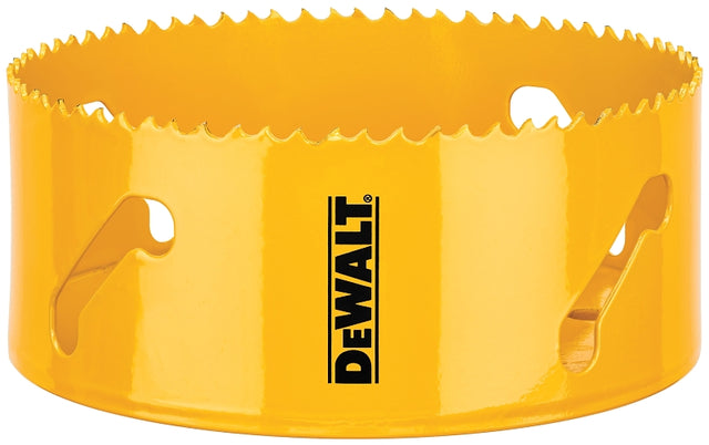 DEWALT DAH180076 Hole Saw, 4-3/4 in Dia, 1-3/4 in D Cutting, 5/8-18 Arbor, 4/5 TPI, HSS Cutting Edge