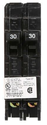 Siemens Q3030 Circuit Breaker, Low Voltage, QT, 30 A, 1 -Pole, 120 VAC, Plug Mounting