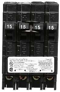 Siemens Q21515CT Circuit Breaker, Triplex, 15 A, 3 -Pole, 120/240 V, Plug Mounting