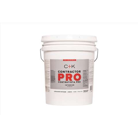 C+K Contractor Pro Flat Tint Base Ultra White Base Paint Interior 5 gal